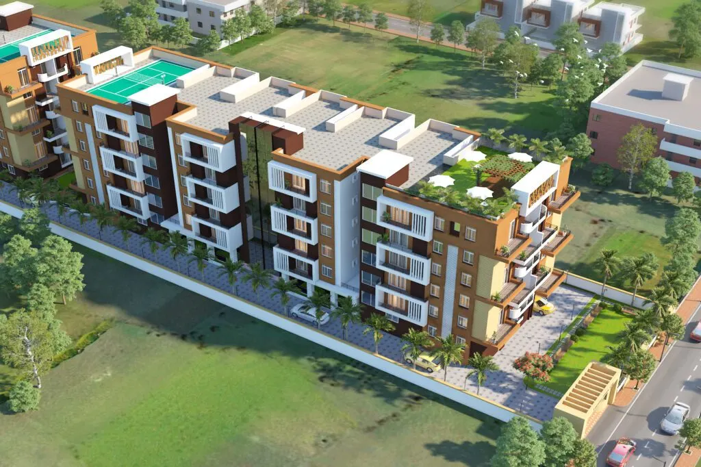 Sky podium, swimming pool and terrace park